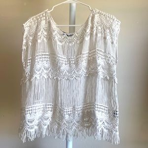 Metric Fringe Top - White